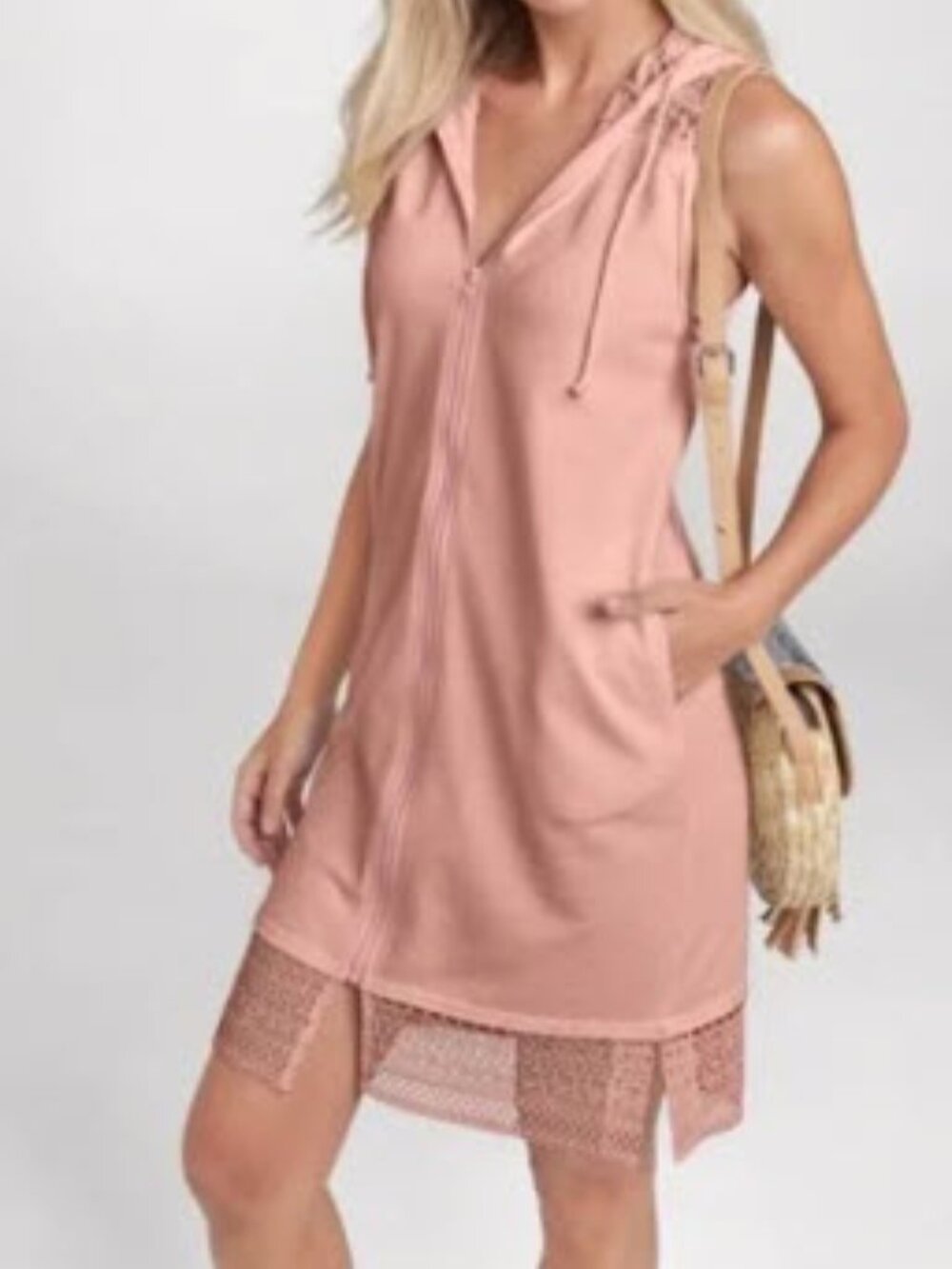 Venus Crochet Beach Cover Up/Dress with Hood Size Medium